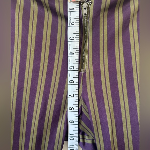 Basic Pleasure Mode Tabby Striped Bootcut Pants in Brown and Green - M - Picture 12 of 15